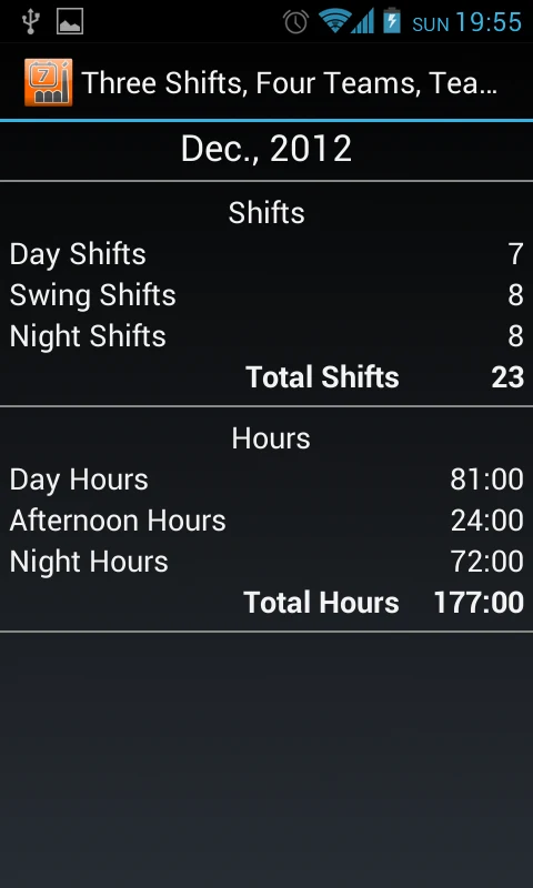 Shift Schedule + Alarm Clock screenshot