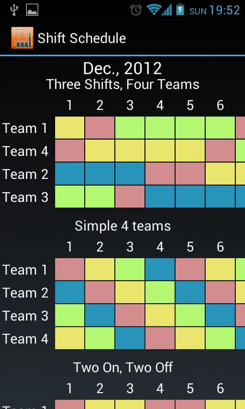 Shift Schedule + Alarm Clock screenshot